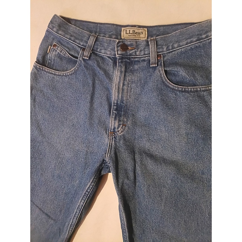 L.L.Bean Natural Fit Mens Blue Denim Jeans Straight Leg 30x29 (26 Inseam)